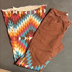 Colorful Geometric Pattern Flare Jeans